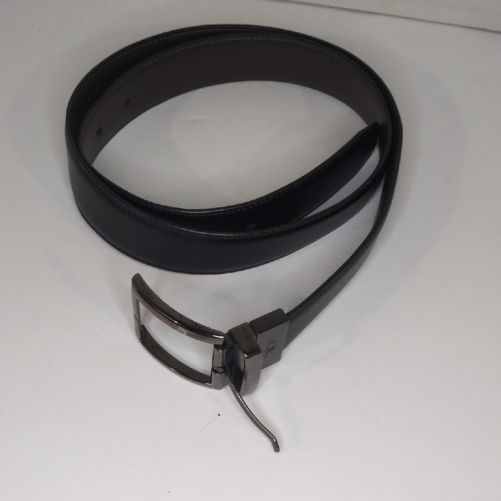Dockers Reversible Men's Black Brown Leather Belt Gunmetal Buckle M 34-36